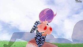 3d hentai girl, suck on these big tits in fishnet?