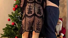 My Stepfather Interrupts to Fuck Me While Riding Christmas Tree!