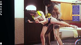 Anime couple's intense back fucking in 3D hentai