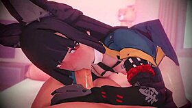 Hoshimi miyabi services monster cock in 3d cartoon 😈