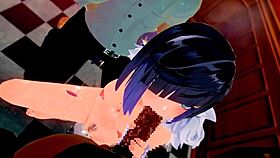 yelan from genshin impact bent over in doggystyle