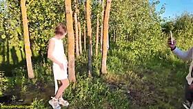 I stretched her small ass in the sunset