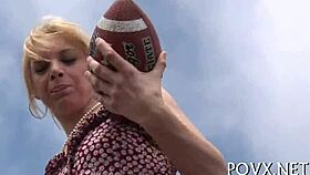 a powerful guy engages in an intense activity with a wet area