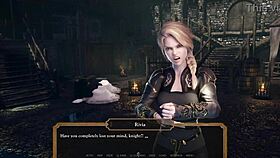 curvy anime girl in cute outfit gets huge cumshot in castle tower fucking