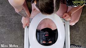 Two Students Use The Toilet Extensively