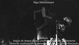 Wow, this naughty milf is showing off her skirt to the cuckold voyeur on the street!