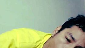 enjoying hairy guy's dick with blowjobs