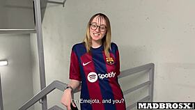Barcelona fan gets SPANKED and FUCKED by PSG fans in stadium corridors 😏