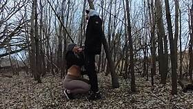 blonde wife sucks cock outdoors in the park 😍