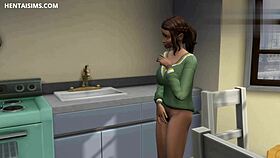 uh, gorgeous teen 18+ caught bbc roommate naked smokin’, got horny and banged him in kitchen