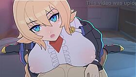 Yo, check ES with huge boobs in this BlazBlue hentai clip!