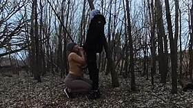 blonde wife sucks cock outdoors in the park 😍