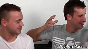 Four gorgeous twinks enjoy a dick sucking orgy.