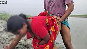 bowdi fuck beside a river with natural tits