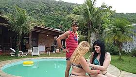 Blonde Latina Lesbian Sex In Mansion
