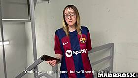Barcelona fan gets SPANKED and FUCKED by PSG fans in stadium corridors 😏