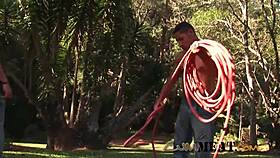 Biker Hunk's Public Anal