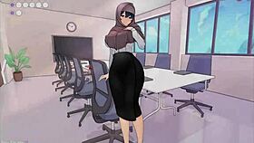 Does my boss creampie me at work in this hentai?