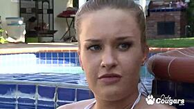 April Brookes & Sarah Vandella 69 in Backyard with Kissing and Fingering. They Explore Every Spot Outdoors.