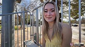 kinky blonde thea summers fucks in public