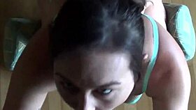 On their honeymoon in Hawaii, Sinn Sage enjoys POV fucking with blowjobs and cum on her ass.