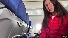 dude, risky public jerking off on a plane packed with people... insane dick flashing!