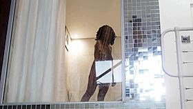 sexy black milf showers with white daddy, what happens next?