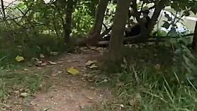Caught in Forest, Brazilian Crossdresser Bangs Strangers Bareback