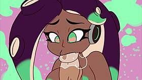 anime cartoon girl massages big ass before big black cock assjob 😏🍑