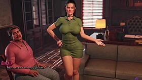 Cuckold husband watches his wife suck my massive dick in 3D hentai animated porn from Life in Santa County.