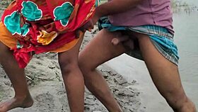 bowdi fuck beside a river with natural tits