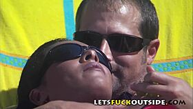 lets fuck outside - big tits ebony fucked by pool side