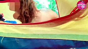 saw girl masturbating solo while camping?