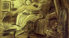 Vintage cartoon illustrations of anime hentai