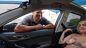 Brazilian amateur endures intense blowjob at gas station car debut