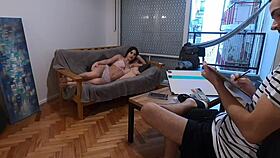 Did you see that hot college student sign up for nude modeling? She got wild amateur sex!