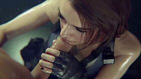 Ever seen Jill in wild 3D cartoon oral action?