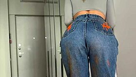 the foreman fucked the painter on a stepladder with torn jeans