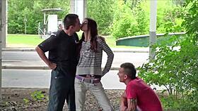 Skinny Teen 18+ Girl Fucked By 2 Guys In Public Street