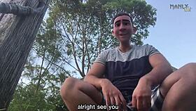 Seduced my stepdad's twin with footjob – love those macho men?