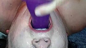 Ms. TL demonstrates throat techniques with toys