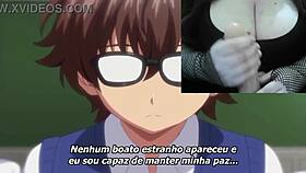 Hatsukoi Jikan ep 1: Nerdy Ivy in hentai with big nipples and curvy tits.