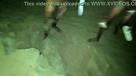african teen 18+ on beach with two amateurs leaked