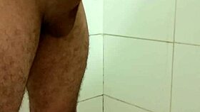 Skinny Gay Guy Rotating His Monster Cock During Solo Masturbation