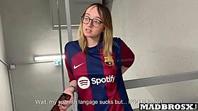Barcelona fan gets SPANKED and FUCKED by PSG fans in stadium corridors 😏