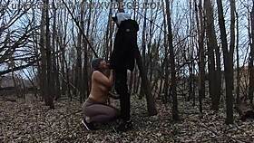 blonde wife sucks cock outdoors in the park 😍