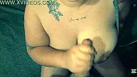 bbw gets it all over her big boobs