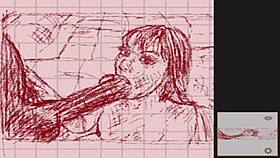 milf blowjob on dark big dick hentai drawing, intriguing contrast