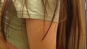 Argentinian university girl flashes sexy skirt on public trip