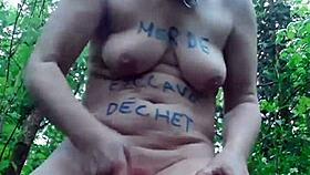 Whore Slut Masturbates Intensely In Forest BDSM